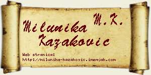 Milunika Kazaković vizit kartica